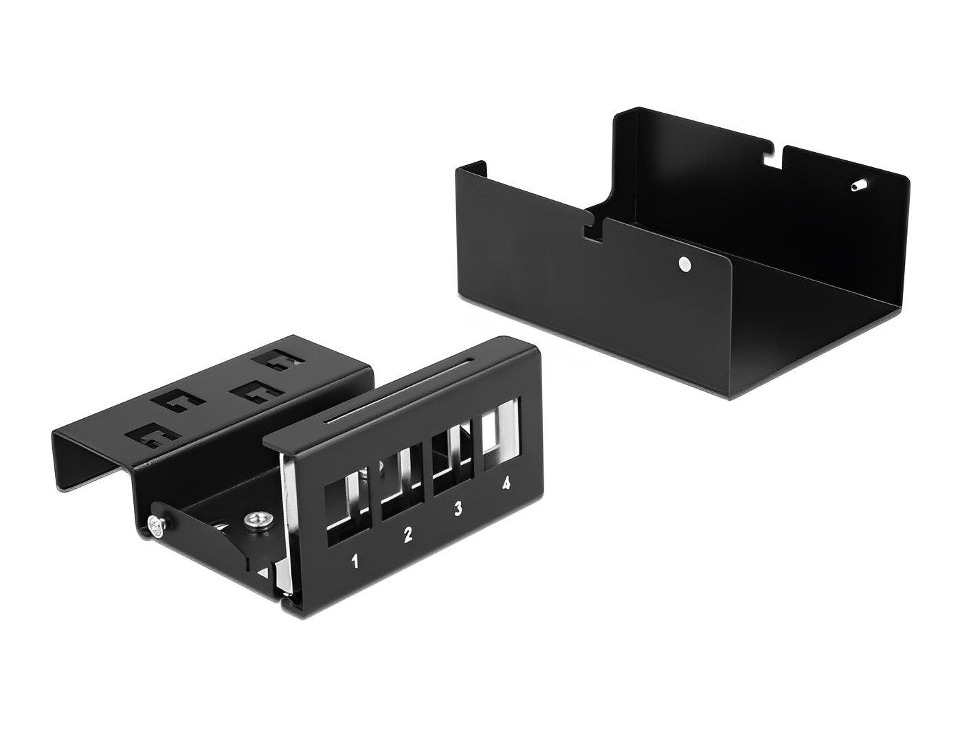פאץ' פאנל 4 פורט ללא קיסטונים DIN rail mounting - delock.israel