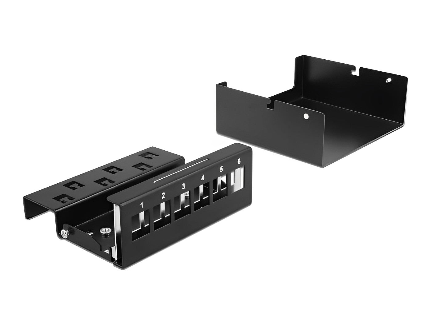 פאץ' פאנל 6 פורט ללא קיסטונים DIN rail mounting - delock.israel