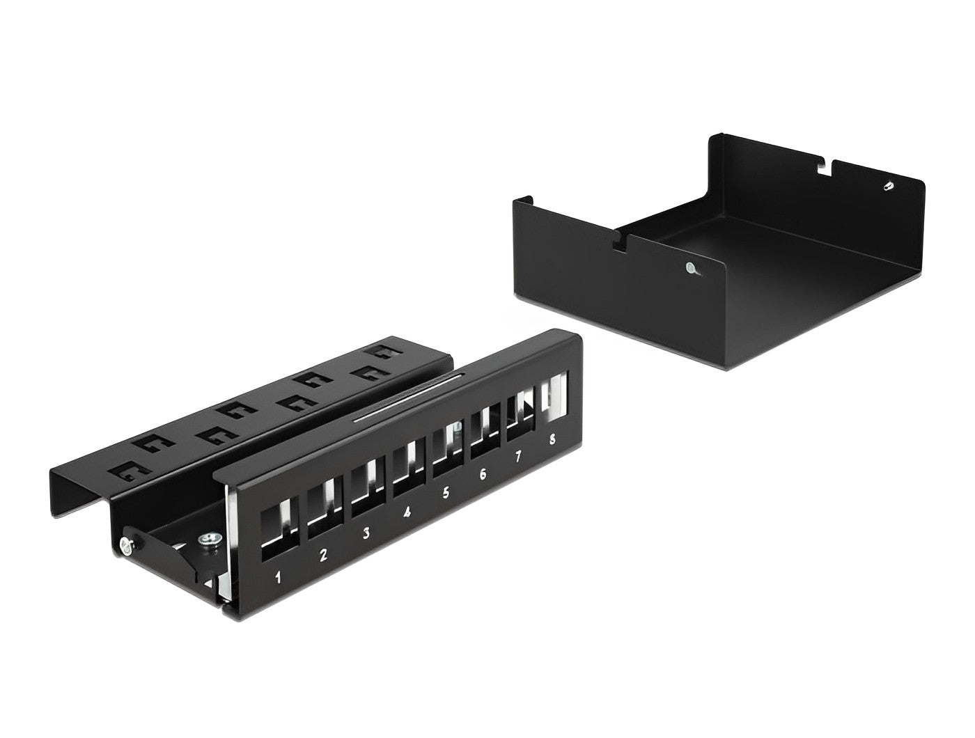 פאץ' פאנל 8 פורט ללא קיסטונים DIN rail mounting - delock.israel