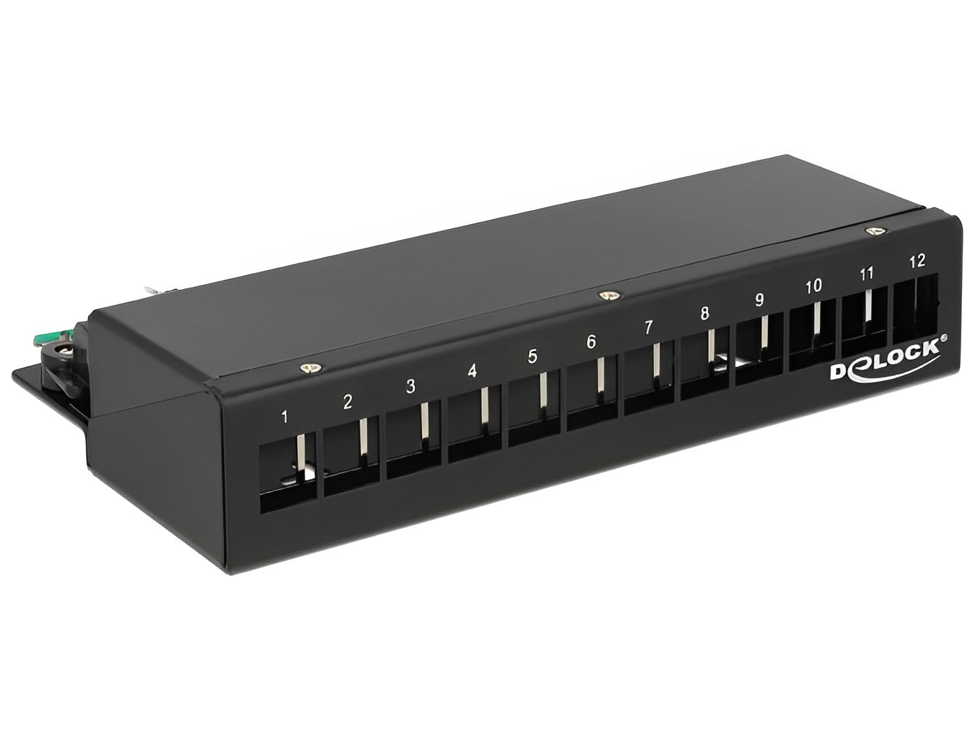 פאץ' פאנל שולחני 12 פורט ללא קיסטונים DIN rail mounting - delock.israel
