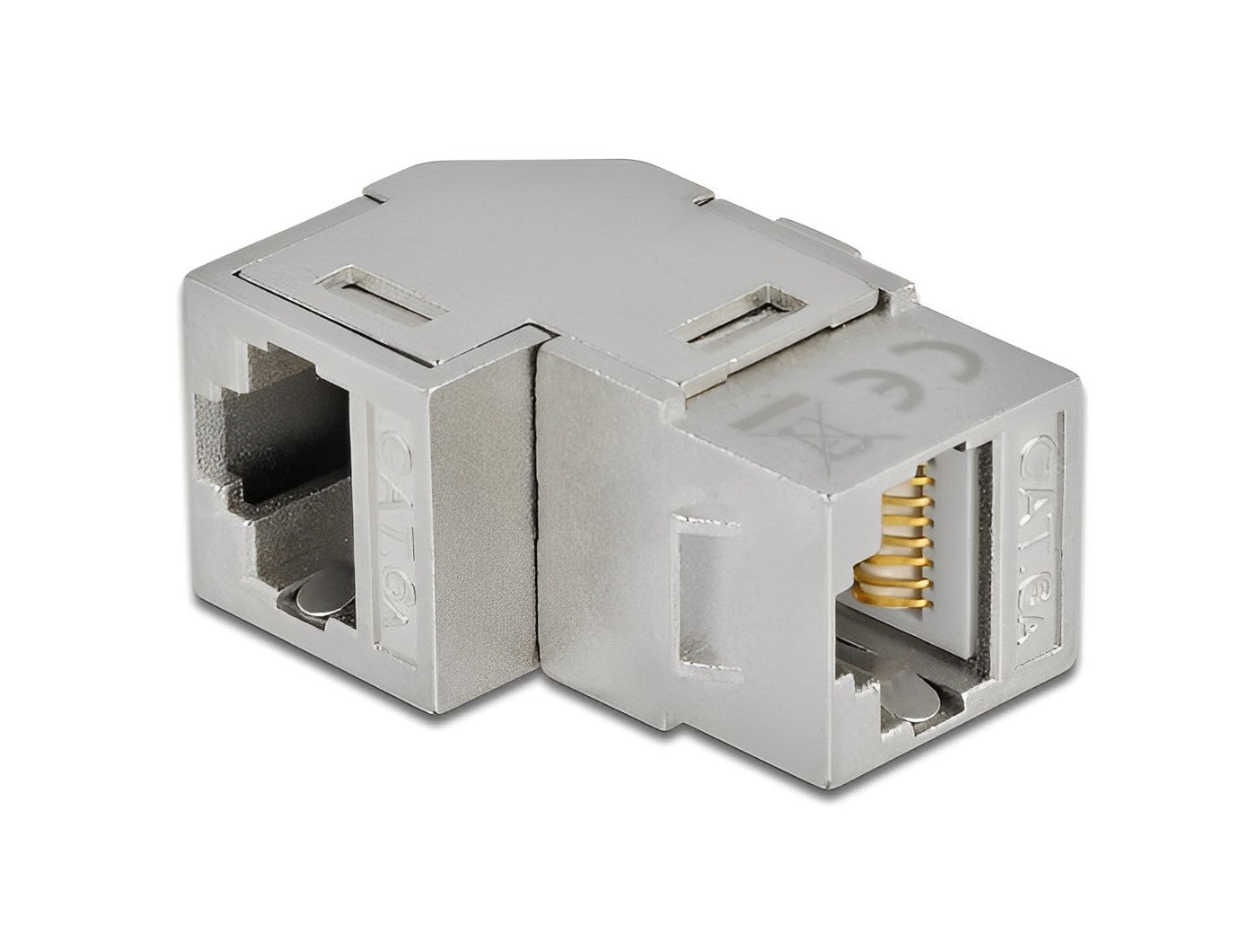 מתאם קיסטון מסוכך RJ45 Cat.6A STP נ/נ בזווית 90° - delock.israel