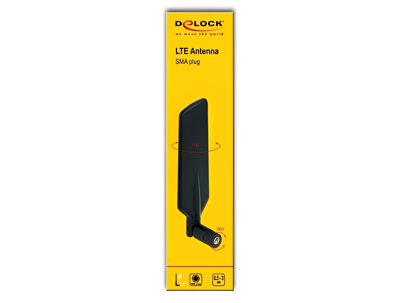 אנטנה מסתובבת כלל כיוונית LTE 0.5 - 3 dBi פנימית מחבר SMA plug - delock.israel