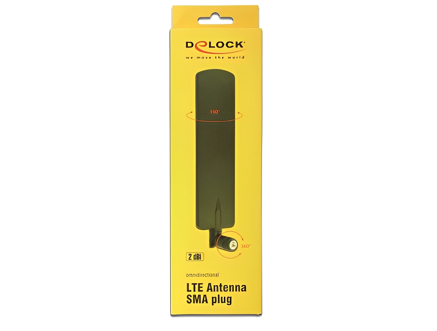 אנטנה מסתובבת כלל כיוונית LTE 2 dBi פנימית מחבר SMA plug - delock.israel