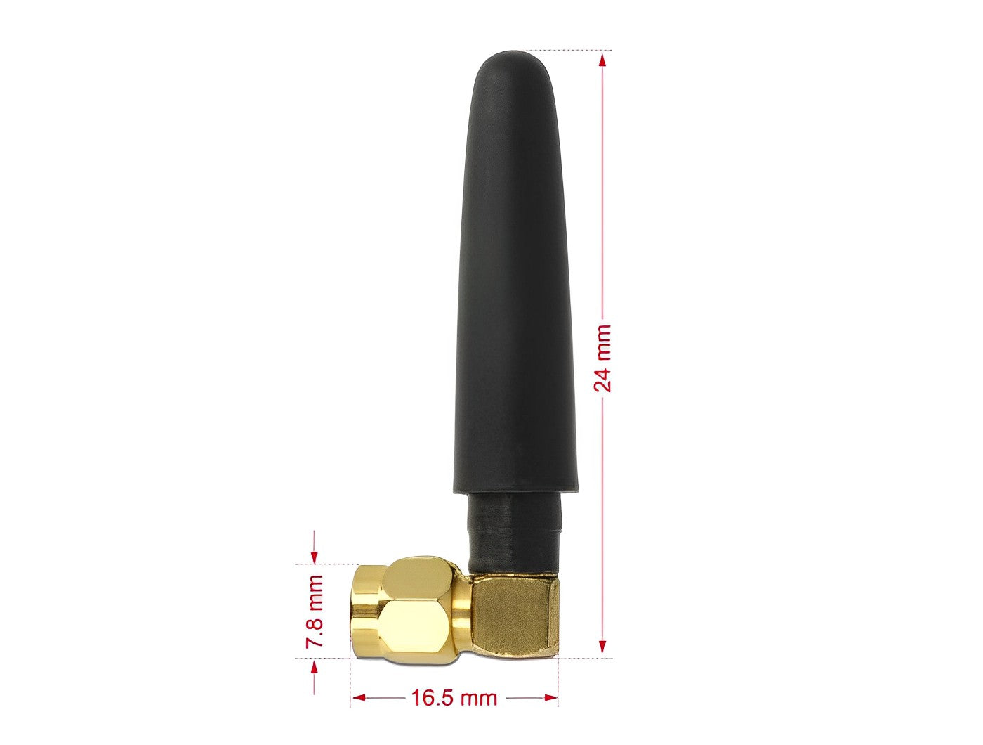 אנטנה כלל כיוונית LTE 2 dBi פנימית מחבר SMA plug 90° - delock.israel