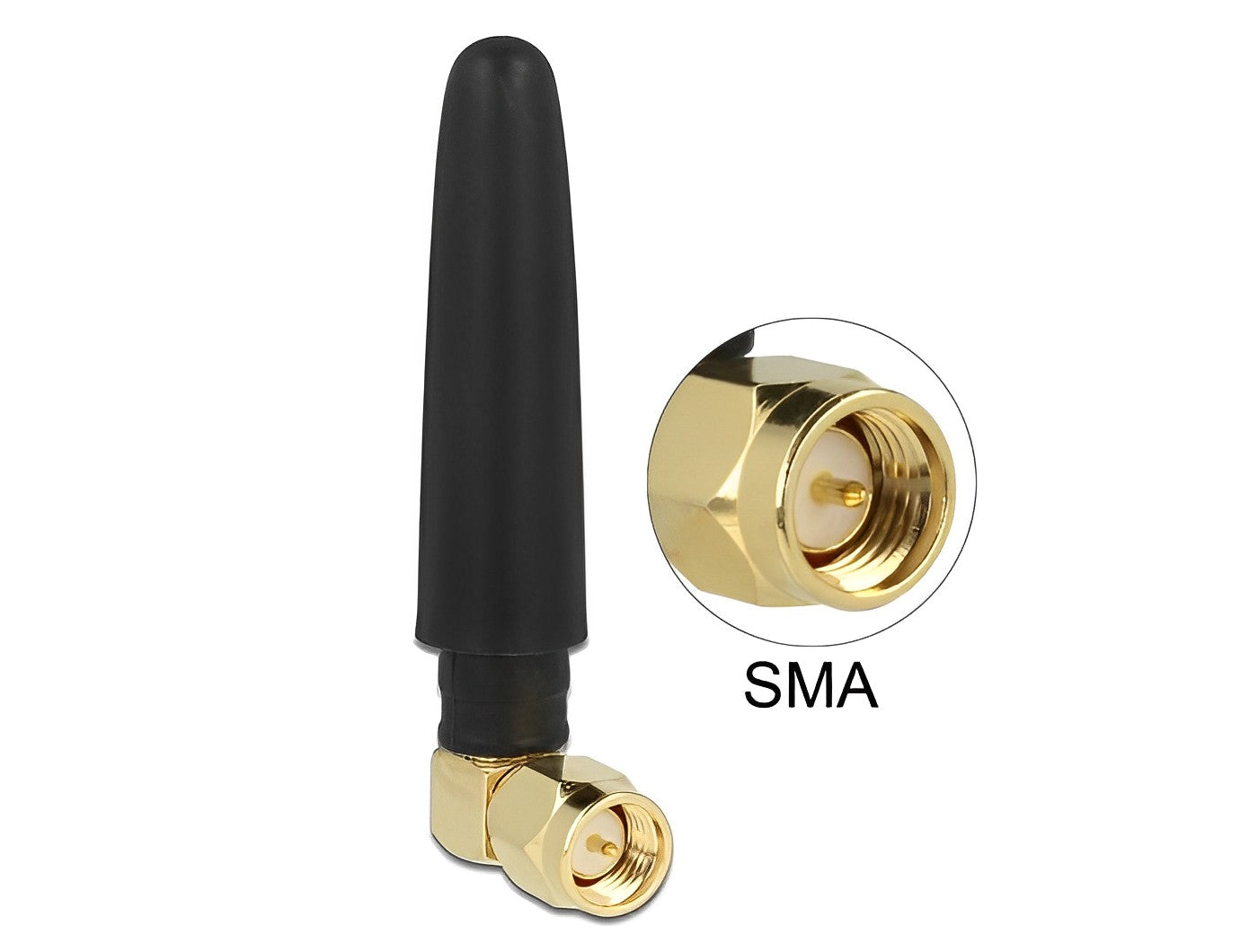 אנטנה כלל כיוונית LTE 2 dBi פנימית מחבר SMA plug 90° - delock.israel