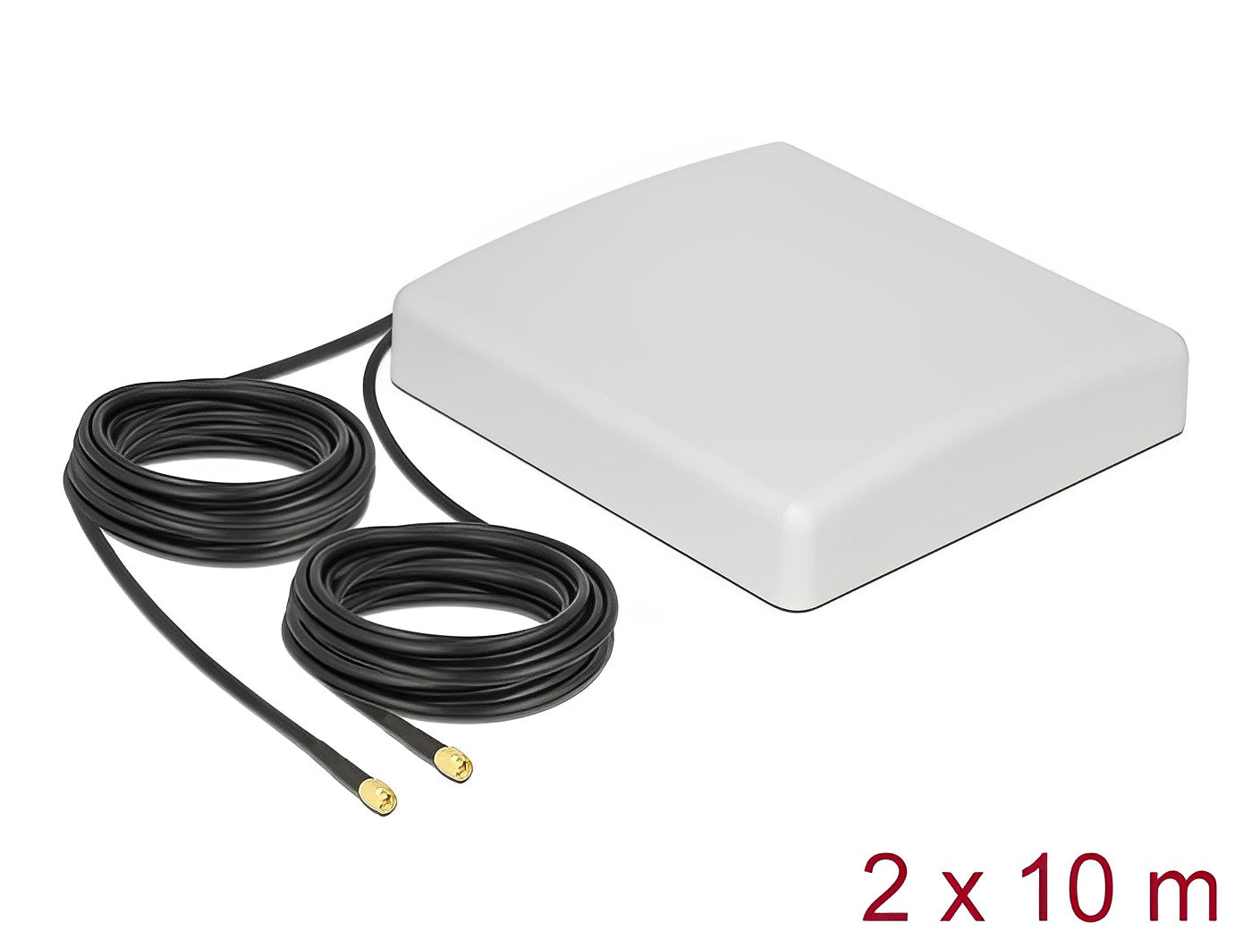 אנטנה כיוונית LTE MIMO 8 dBi חיצונית עם 2 כבלים RG-58 אורך 10 מטר מחברים SMA plug - delock.israel