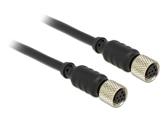 כבל M8 sensor/actuator אטום נגד מים שקע 6 פין לשקע 6 פין - delock.israel