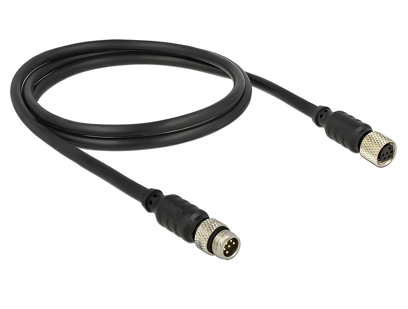 כבל מאריך M8 sensor / actuator אטום נגד מים תקע 6 פין לשקע 6 פין - delock.israel