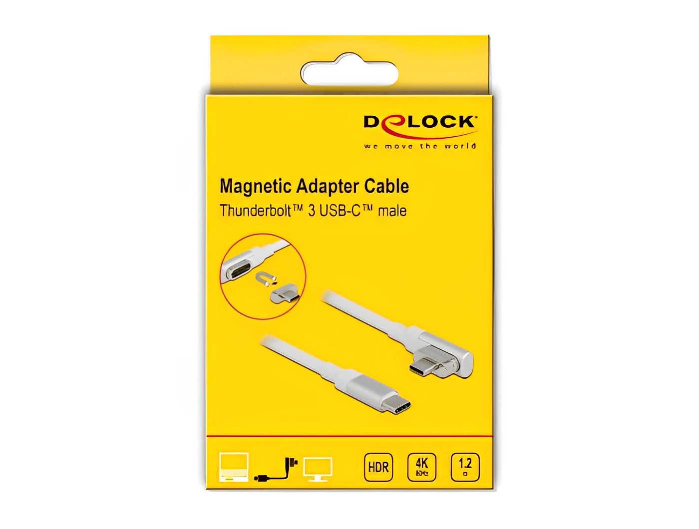 כבל Magnetic Thunderbolt™3 4K עם ראש פריק ז/ז 5A תומך HDR - delock.israel