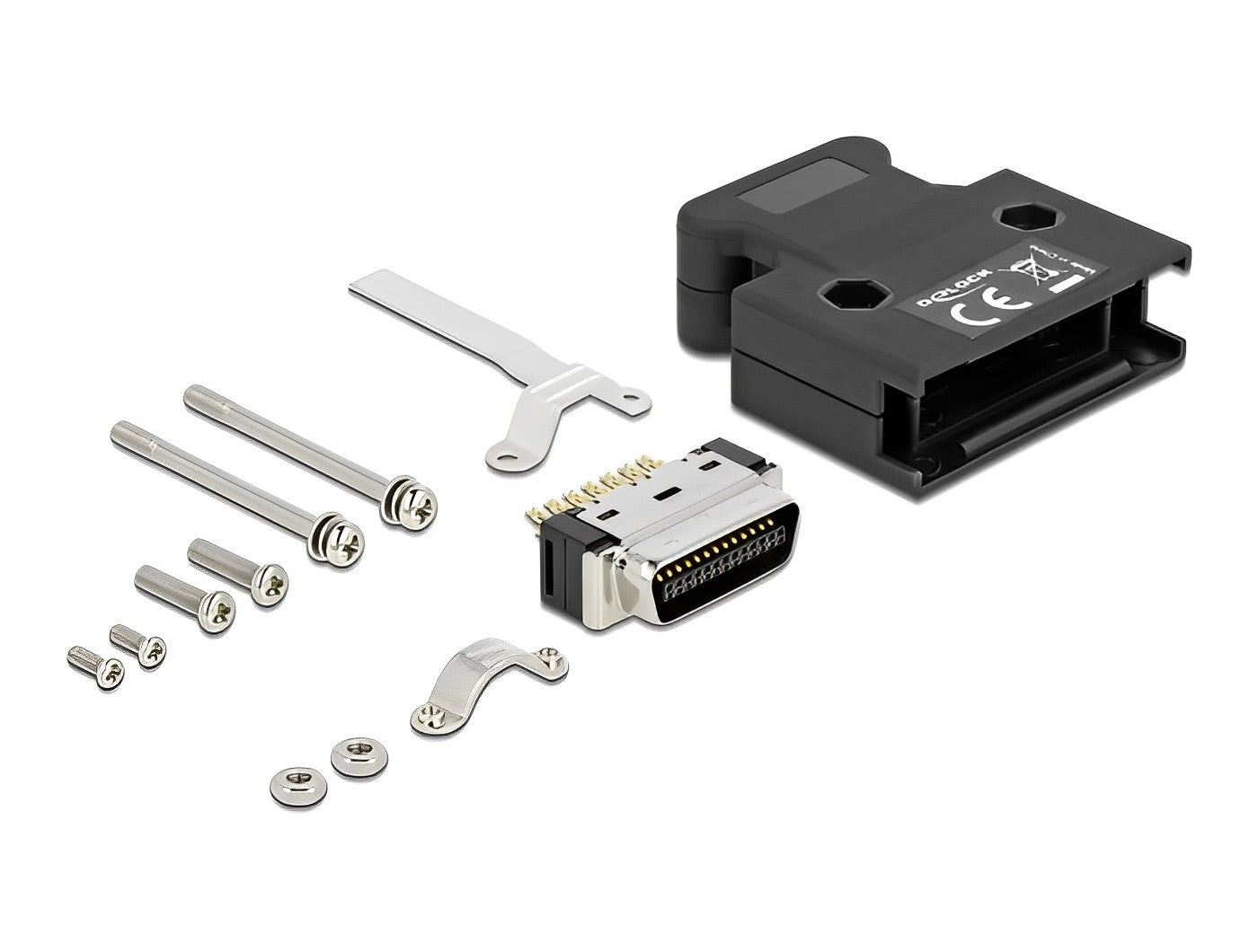 תקע MDR 26 pin בחיבור הלחמה + מכסה - delock.israel