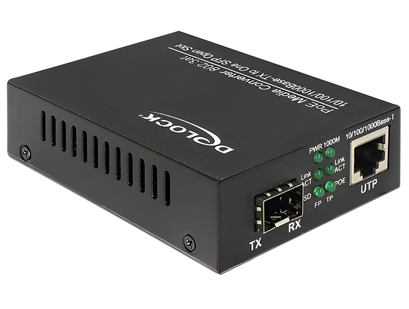 ממיר מדיה אופטי שקע SFP לשקע +RJ45 PoE תומך 1 גיגה - delock.israel