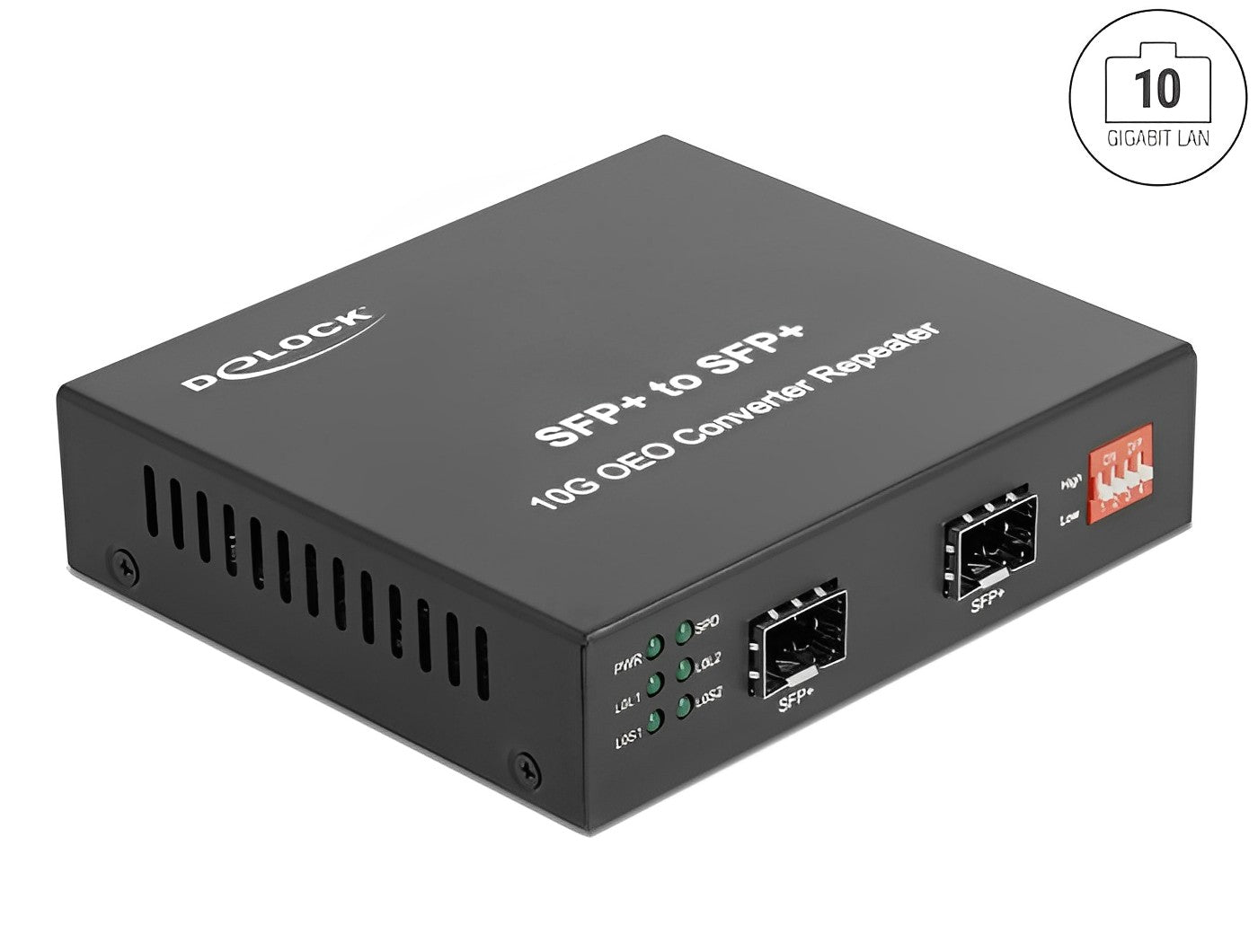 ממיר מדיה אופטי שקע SFP+ MM לשקע SFP+ SM תומך 10 גיגה - delock.israel