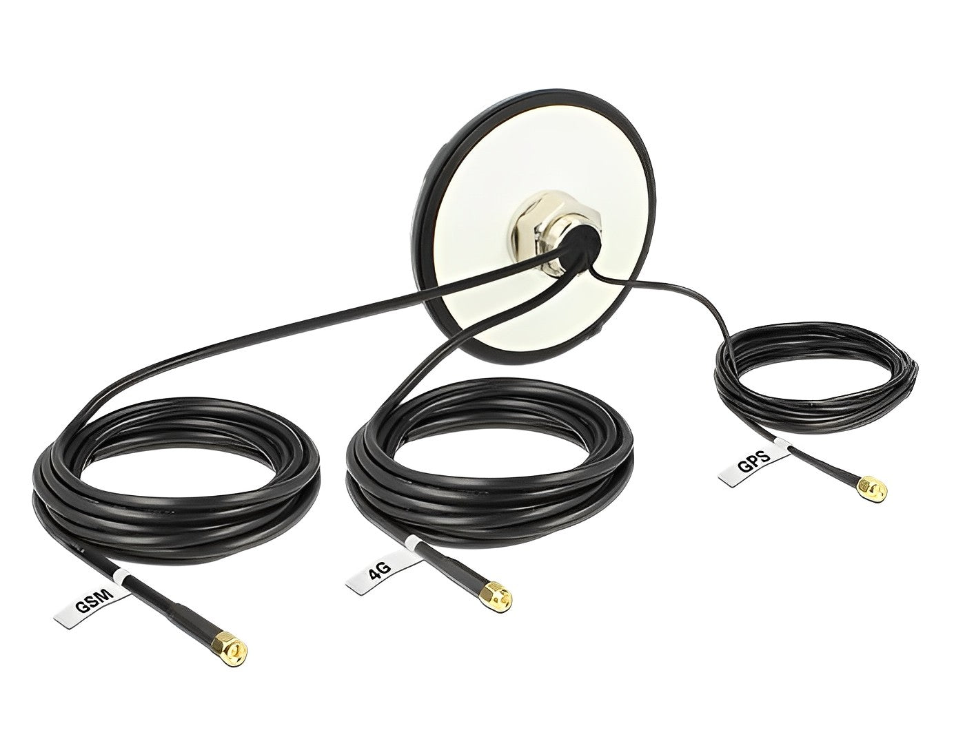 אנטנה כלל כיוונית Multiband GNSS GALILEO GPS LTE UMTS GSM חיצונית IP67 עם 3 מחברים SMA plug - delock.israel
