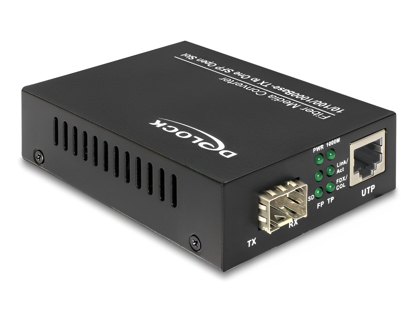 ממיר מדיה אופטי שקע SFP לשקע RJ45 תומך 1 גיגה - delock.israel