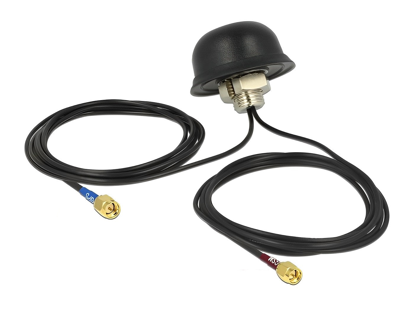 אנטנה כלל כיוונית Multiband GNSS GSM UMTS LTE חיצונית IP67 עם 2 מחברים SMA plug - delock.israel