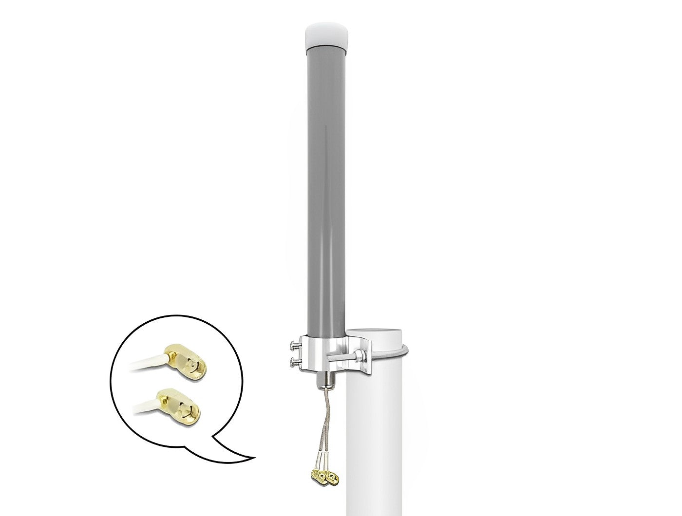אנטנה כלל כיוונית Multiband LTE WLAN 2.4 GHz 2 - 3 dBi חיצונית עם מחברים 1 SMA plug 1 / RP-SMA plug - delock.israel