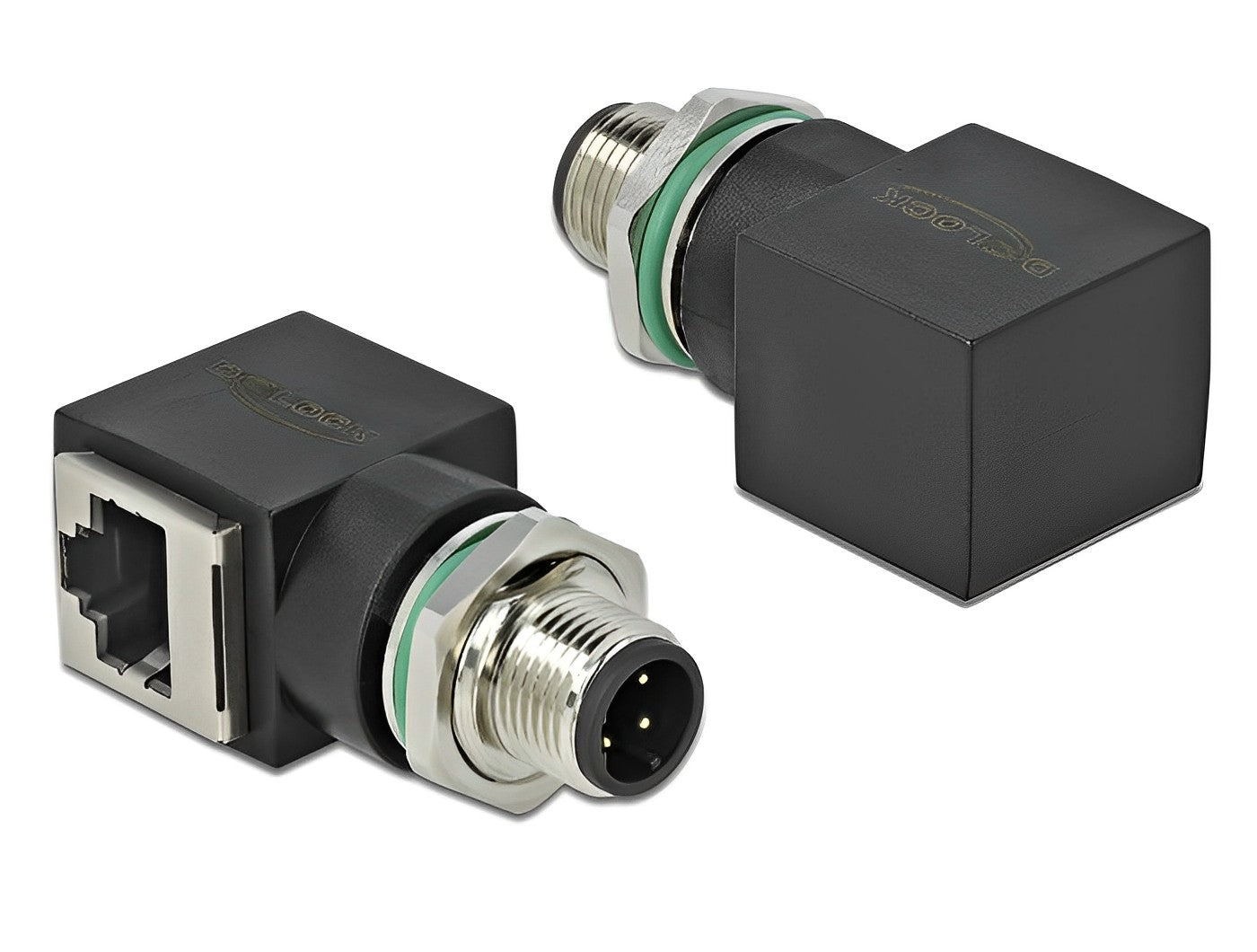 מתאם M12 Cat.5e PROFINET תקע 4pin D-coded לשקע RJ45 - delock.israel