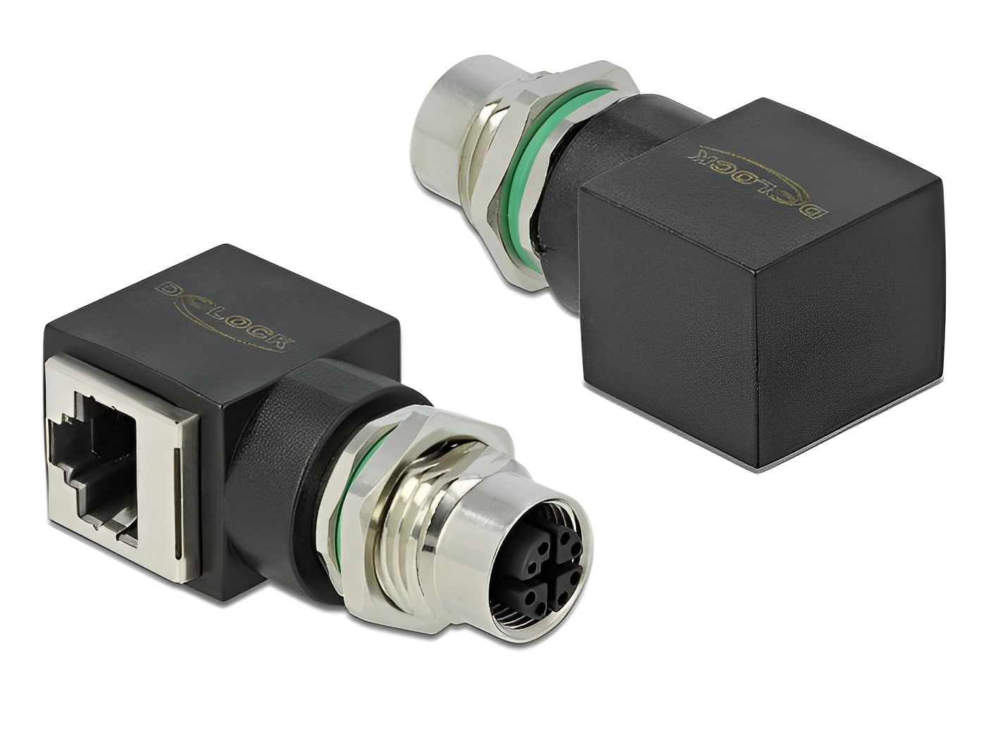 מתאם M12 Cat.6A PUR (TPU) שקע 8pin X-coded לשקע RJ45 - delock.israel