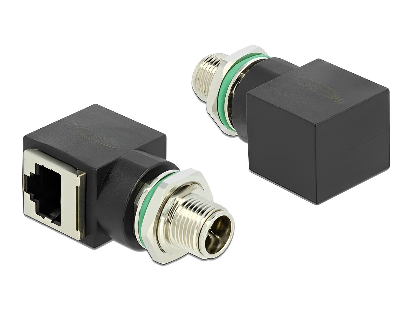 מתאם M12 Cat.6A PUR (TPU) תקע 8pin X-coded לשקע RJ45 - delock.israel