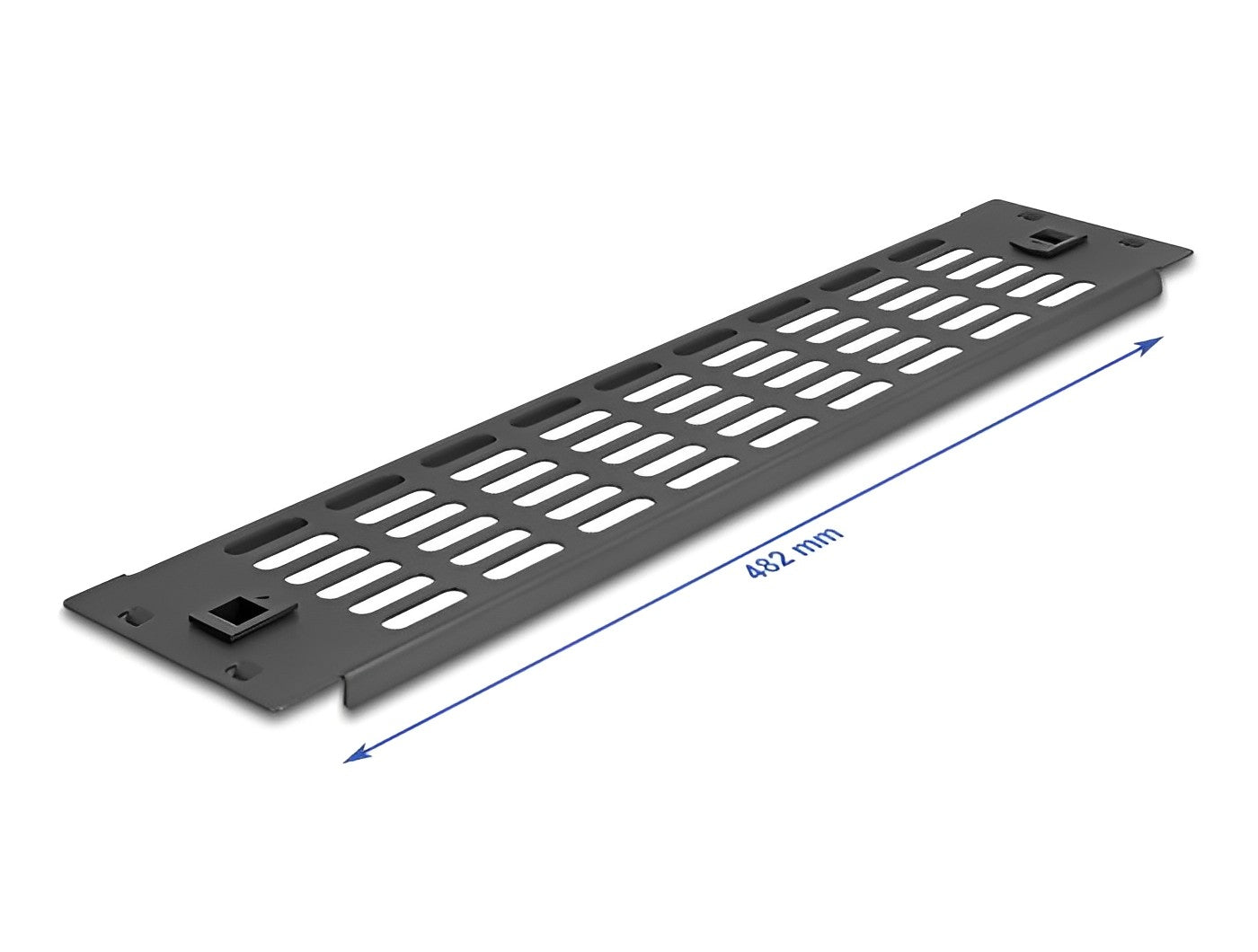 פאנל עיור עם חריצי אוורור 2U / 19'' Tool free לארון תקשורת - delock.israel