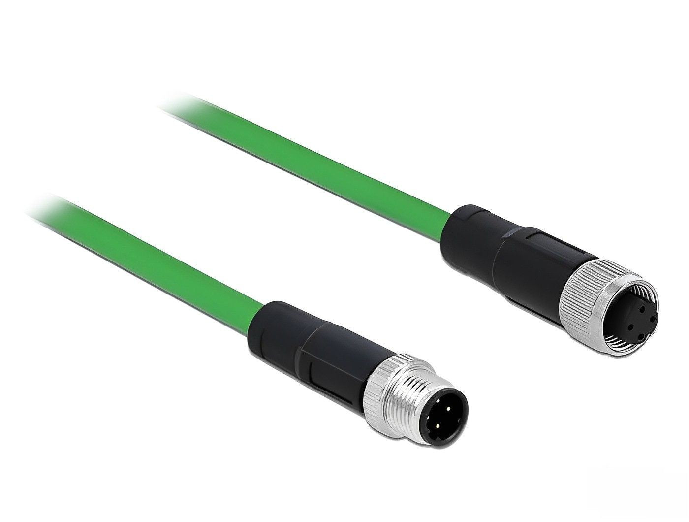 כבל רשת מאריך תעשייתי M12 PROFINET PUR (TPU) תקע 4pin D-coded לשקע 4pin D-coded - delock.israel