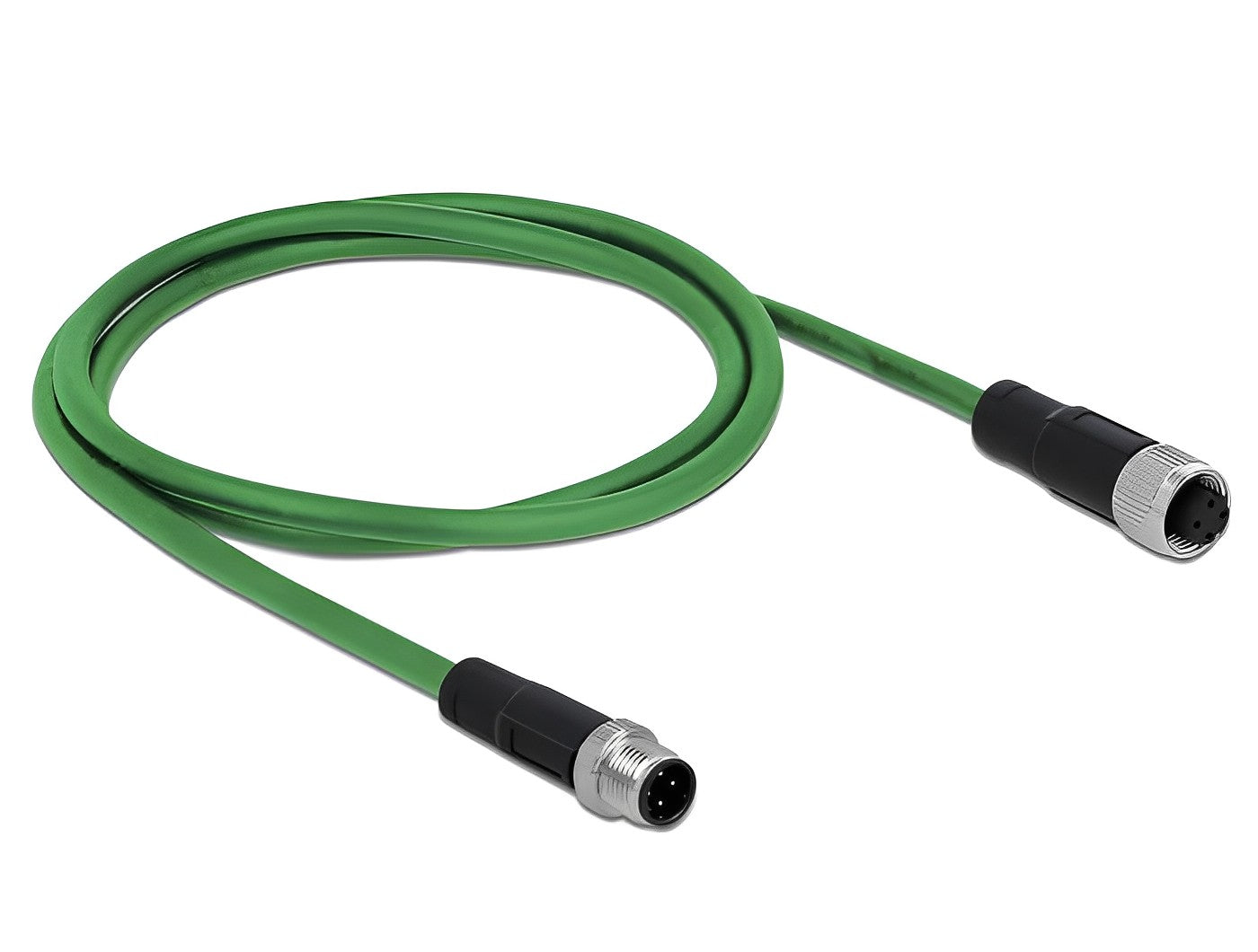 כבל רשת מאריך תעשייתי M12 PROFINET PUR (TPU) תקע 4pin D-coded לשקע 4pin D-coded - delock.israel