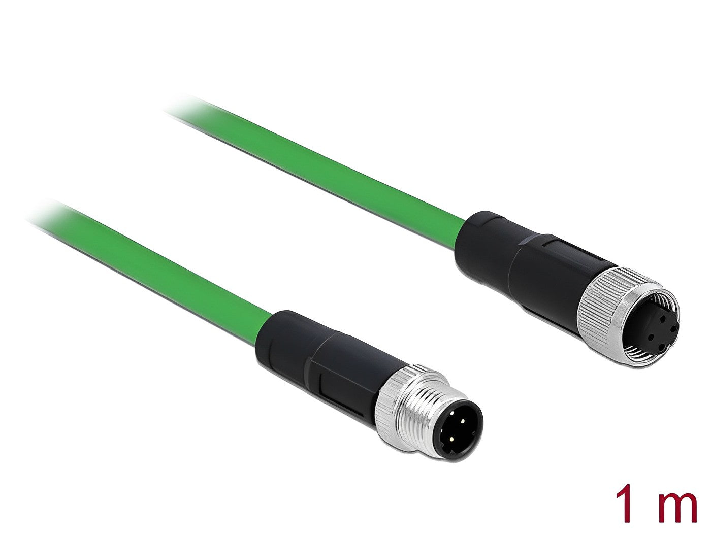 כבל רשת מאריך תעשייתי M12 PROFINET PUR (TPU) תקע 4pin D-coded לשקע 4pin D-coded - delock.israel