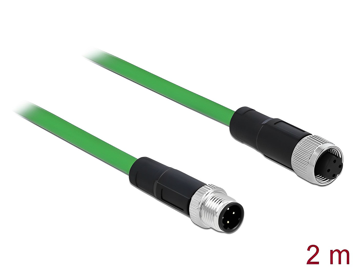 כבל רשת מאריך תעשייתי M12 PROFINET PUR (TPU) תקע 4pin D-coded לשקע 4pin D-coded - delock.israel