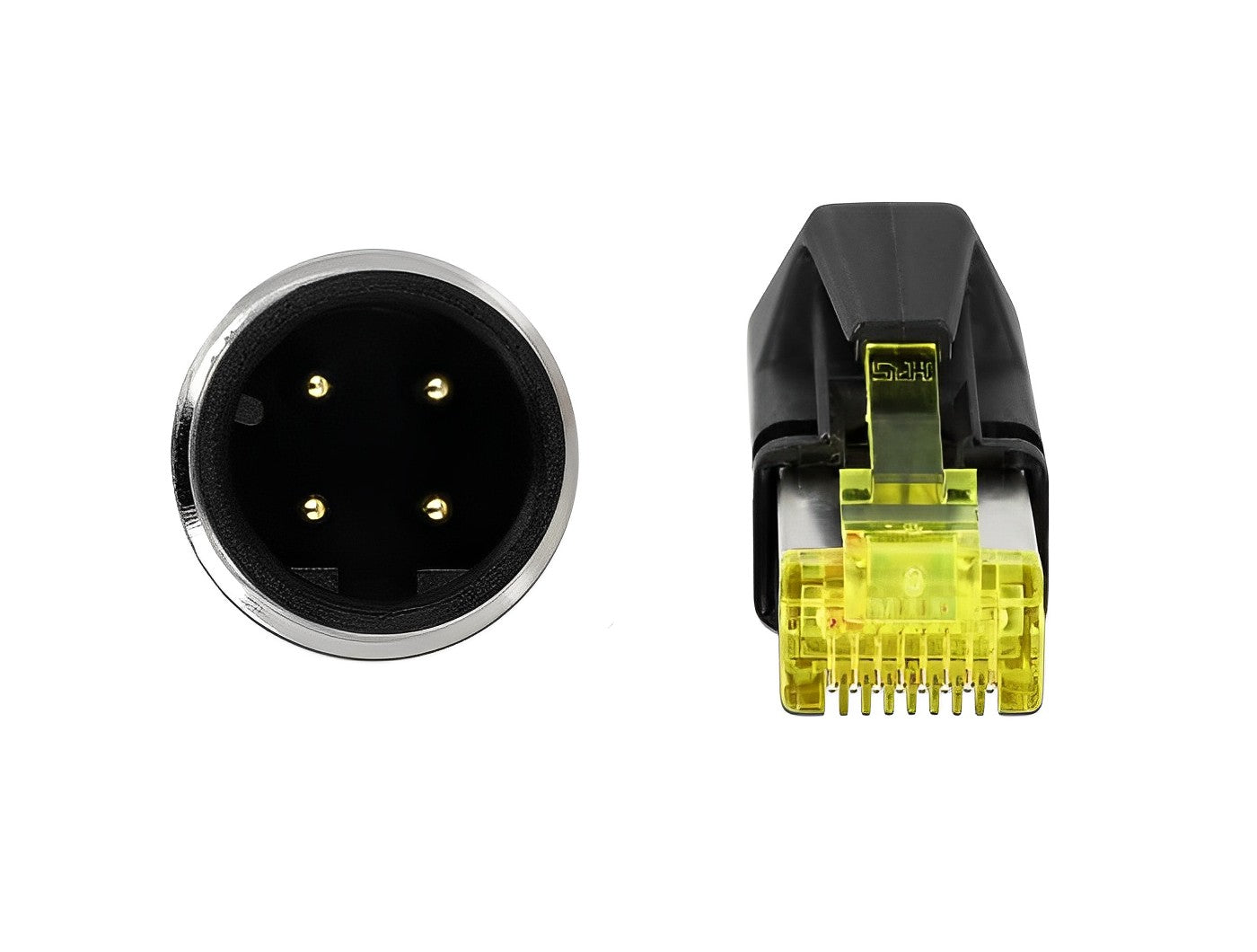 כבל רשת תעשייתי M12 PROFINET PUR (TPU) תקע 4pin D-coded לתקע RJ45 - delock.israel
