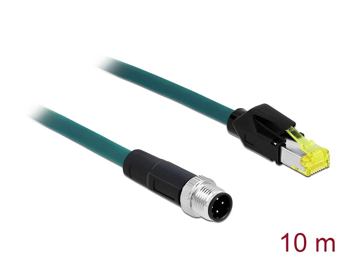 כבל רשת תעשייתי M12 PROFINET PUR (TPU) תקע 4pin D-coded לתקע RJ45 - delock.israel