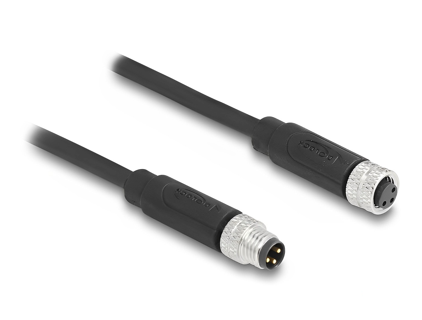 כבל רשת מאריך תעשייתי M8 PUR (TPU) תקע 3pin A-coded לשקע 3pin A-coded - delock.israel