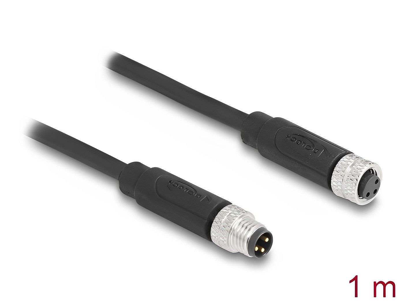 כבל רשת מאריך תעשייתי M8 PUR (TPU) תקע 3pin A-coded לשקע 3pin A-coded - delock.israel