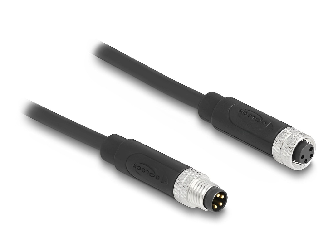 כבל רשת מאריך תעשייתי M8 PUR (TPU) תקע 4pin A-coded לשקע 4pin A-coded - delock.israel