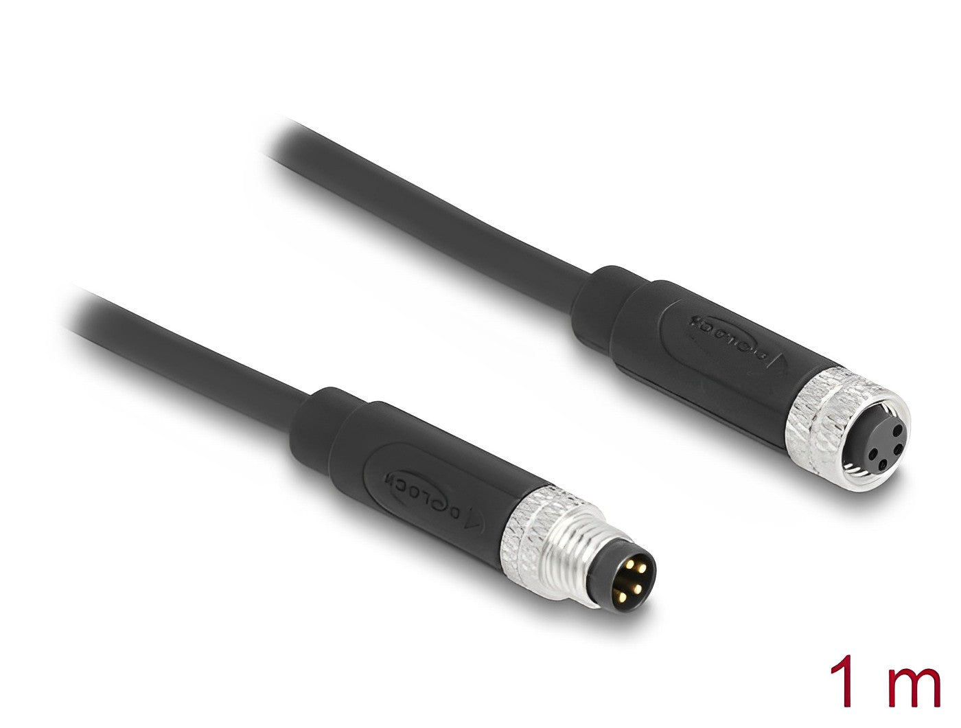 כבל רשת מאריך תעשייתי M8 PUR (TPU) תקע 4pin A-coded לשקע 4pin A-coded - delock.israel
