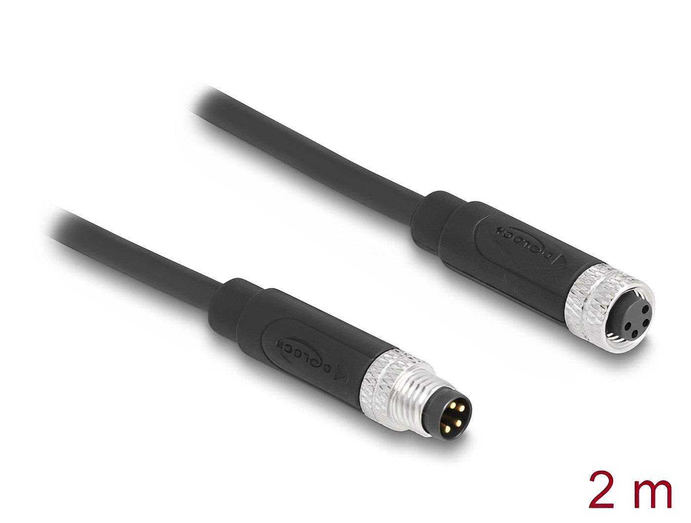 כבל רשת מאריך תעשייתי M8 PUR (TPU) תקע 4pin A-coded לשקע 4pin A-coded - delock.israel