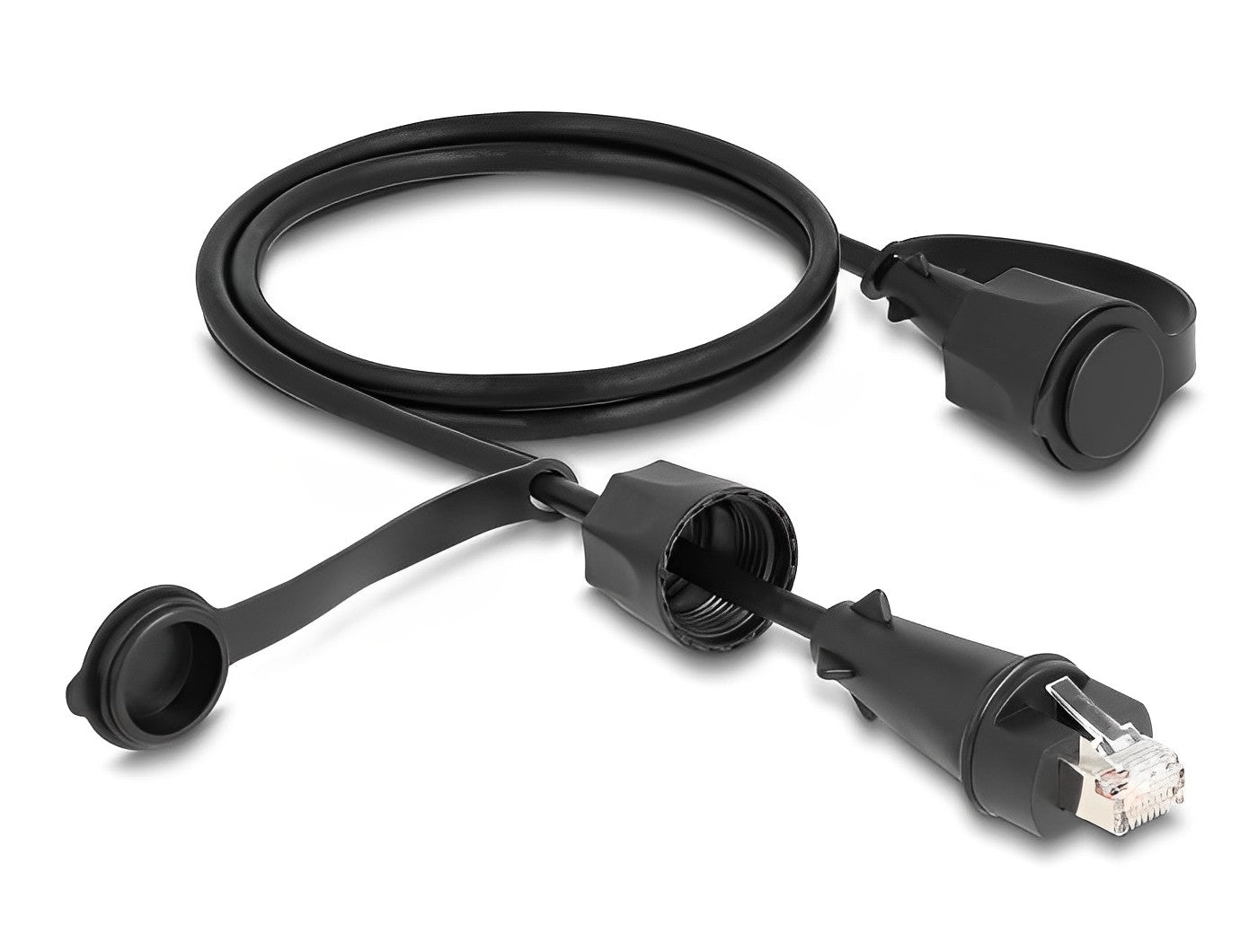 כבל רשת מסוכך RJ45 Cat.6 ז/ז עם מכסה אטום נגד מים IP68 - delock.israel