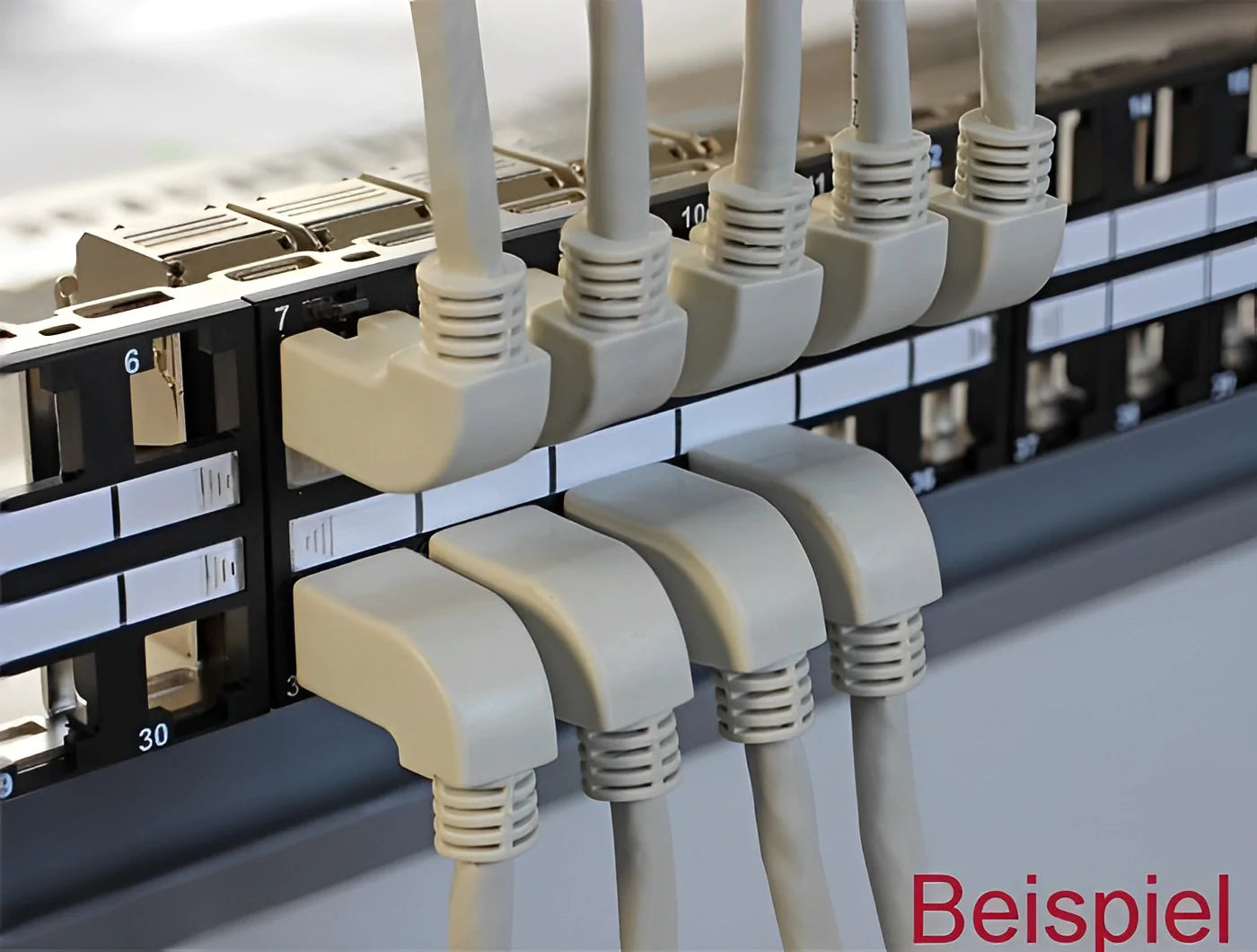 כבל רשת מסוכך RJ45 Cat.6A ז/ז שני צדדים בזווית 90° צד אחד למעלה צד שני למטה - delock.israel