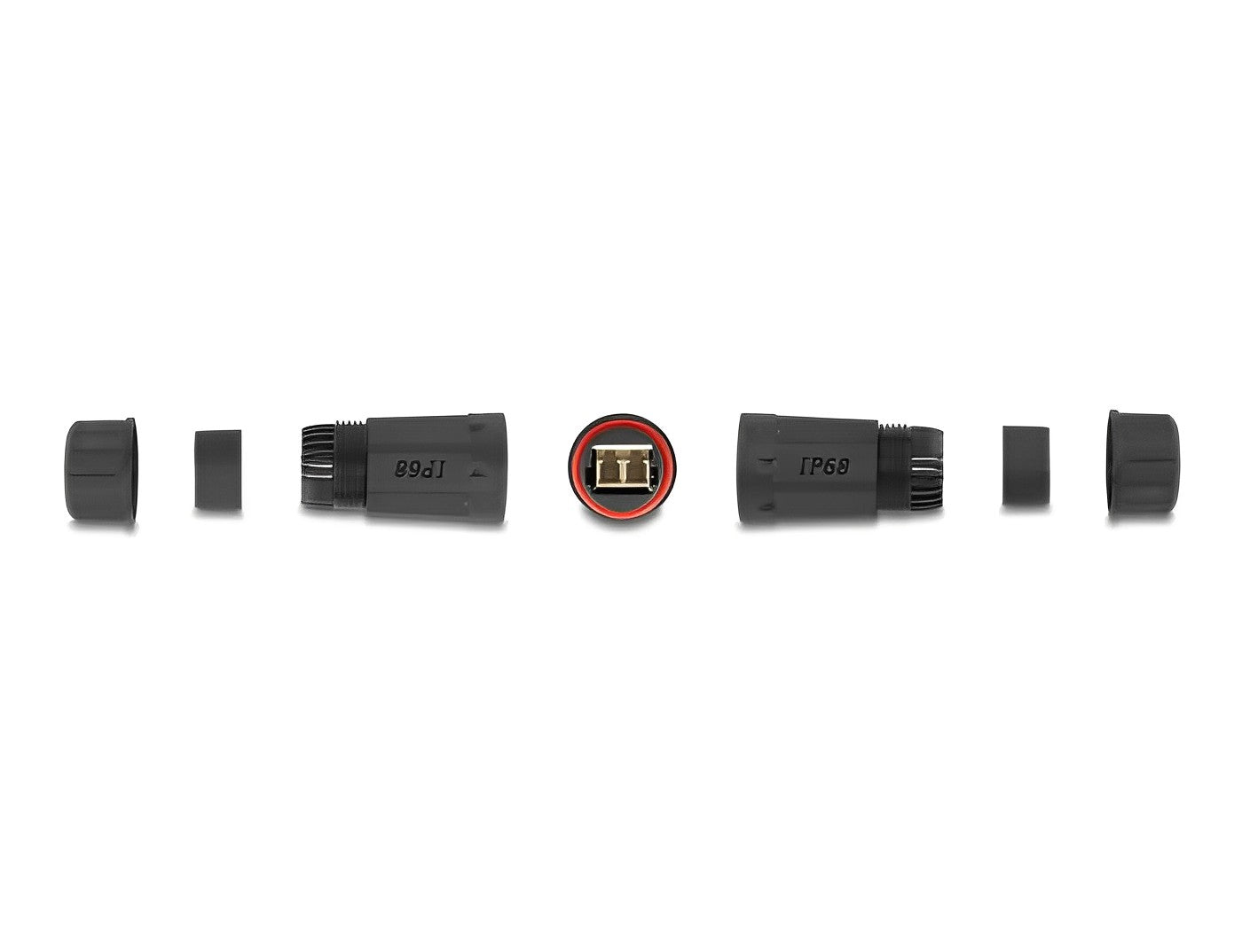 מופה לסיבים אופטיים מולטי מוד OM1/OM2 עם שקעים LC Duplex אטומה נגד מים IP68 - delock.israel