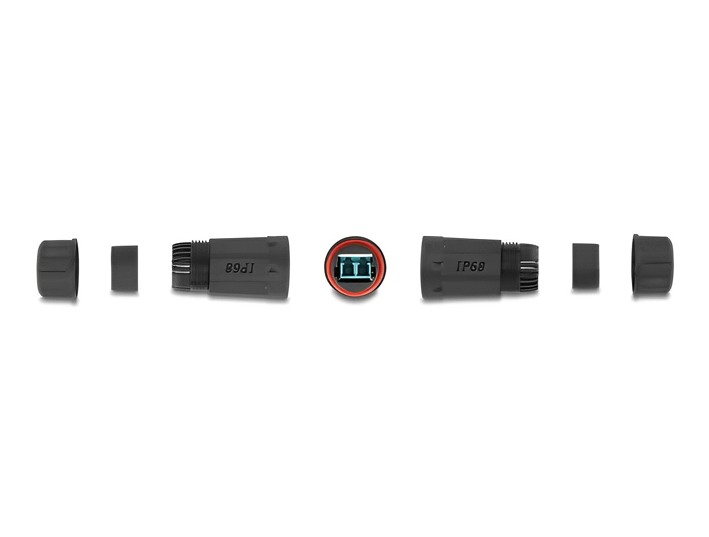 מופה לסיבים אופטיים מולטי מוד OM3 עם שקעים LC Duplex אטומה נגד מים IP68 - delock.israel
