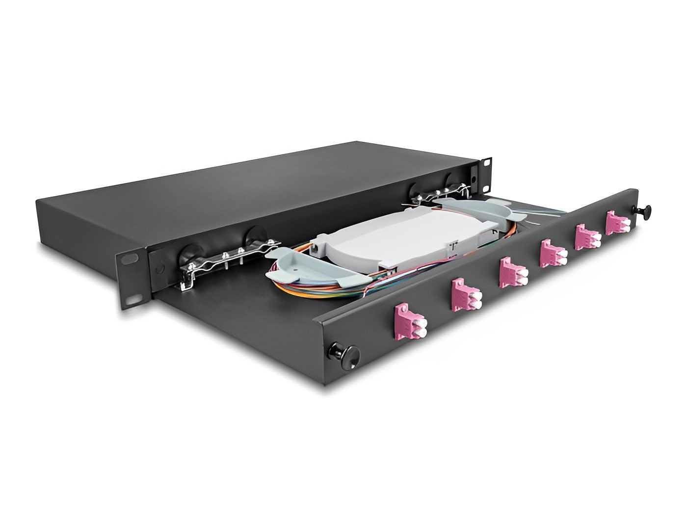 פאנל אופטי נשלף ''19 לארון תקשורת עם 6 שקעים LC Duplex OM4 - delock.israel
