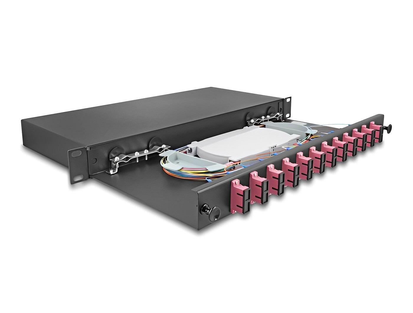 פאנל ''19 נשלף Splice Box 12 x SC Duplex OM4 לניהול סיבים אופטיים - delock.israel