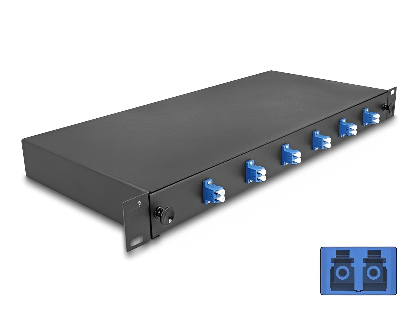 פאנל אופטי נשלף ''19 לארון תקשורת עם 6 שקעים LC Duplex OS2 - delock.israel