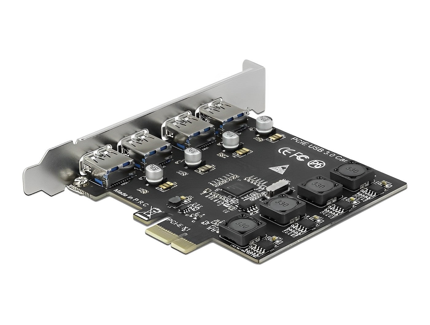 כרטיס PCI-E USB 3.2 Gen 1 5Gbps עם 4 יציאות USB-A צ'יפ Renesas - delock.israel