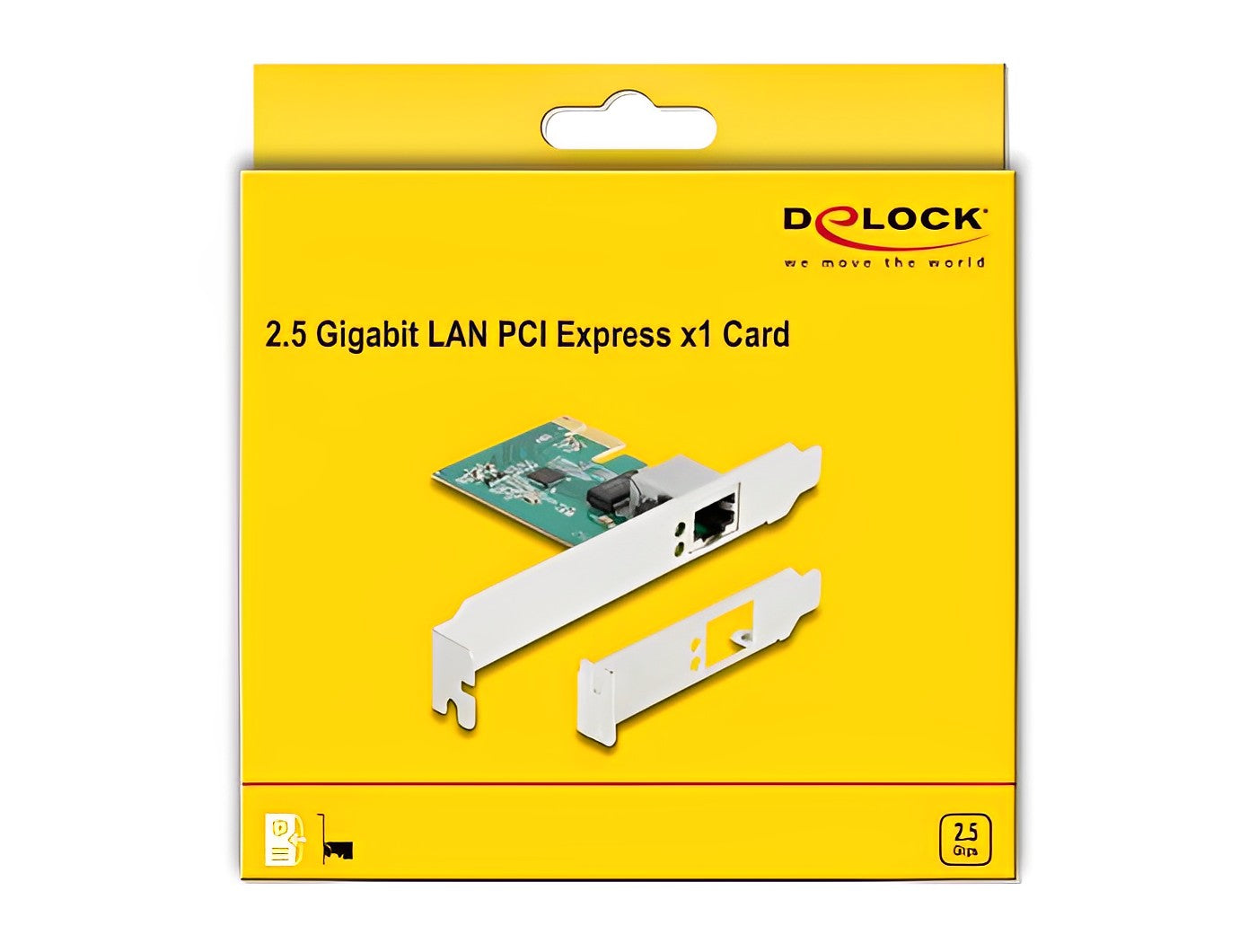כרטיס רשת קווי PCI-E 2.5 Gigabit Low profile עם יציאת RJ45 צ'יפ RTL8125B - delock.israel