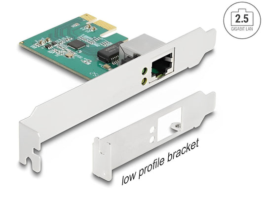 כרטיס רשת קווי PCI-E 2.5 Gigabit Low profile עם יציאת RJ45 צ'יפ RTL8125B - delock.israel