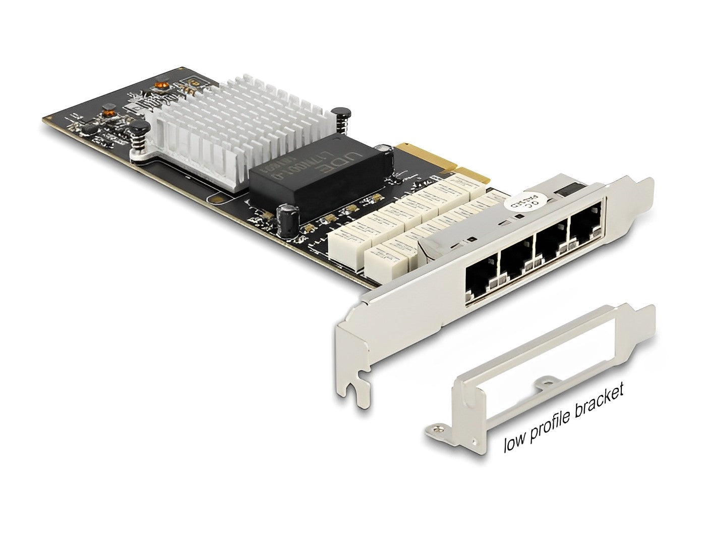 כרטיס רשת קווי PCIe x4 Gigabit Low profile עם 4 יציאות RJ45 Port Bypass צ'יפ אינטל i350 - delock.israel