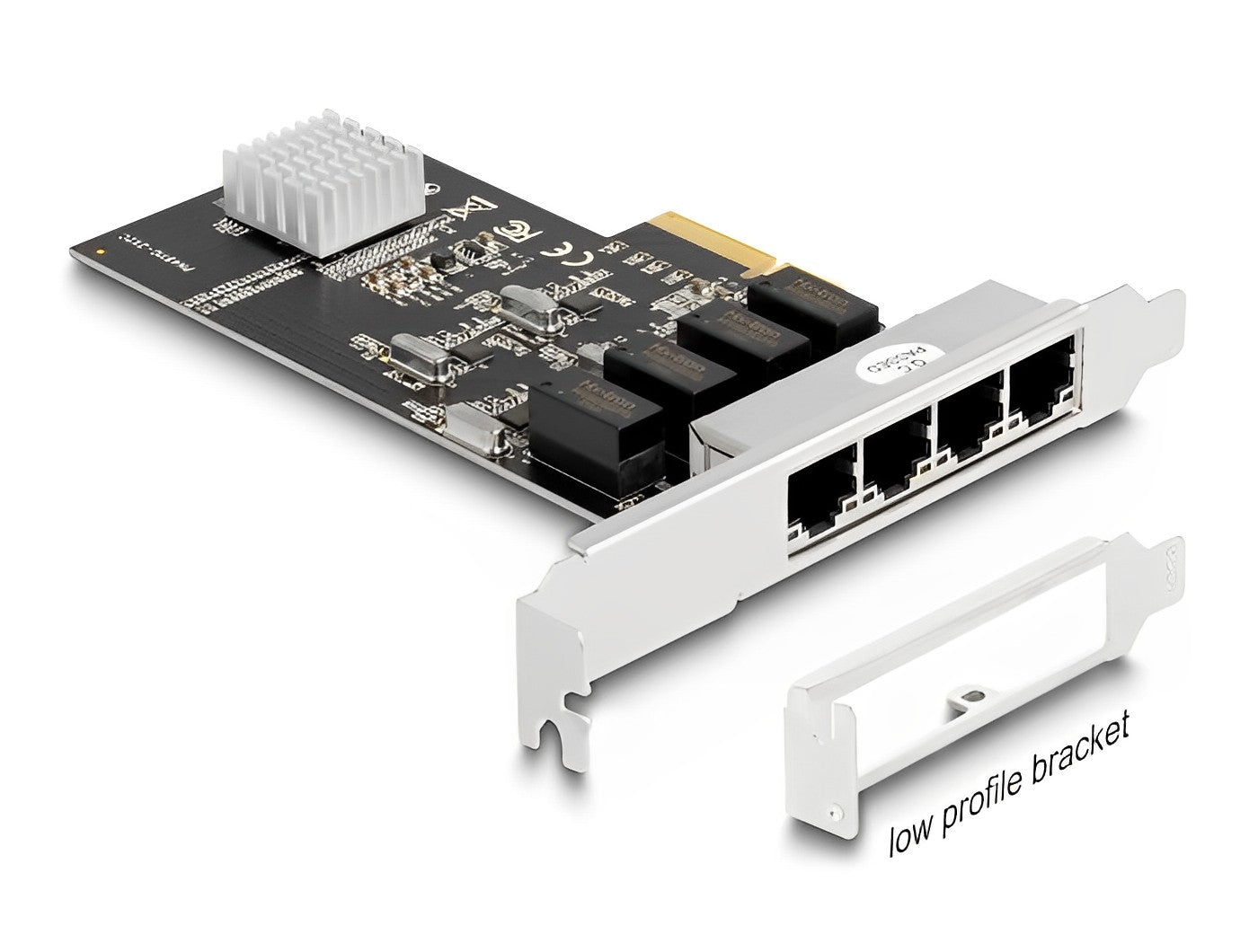 כרטיס רשת קווי PCI-E Gigabit Low profile עם 4 יציאות RJ45 צ'יפ RTL8111 - delock.israel