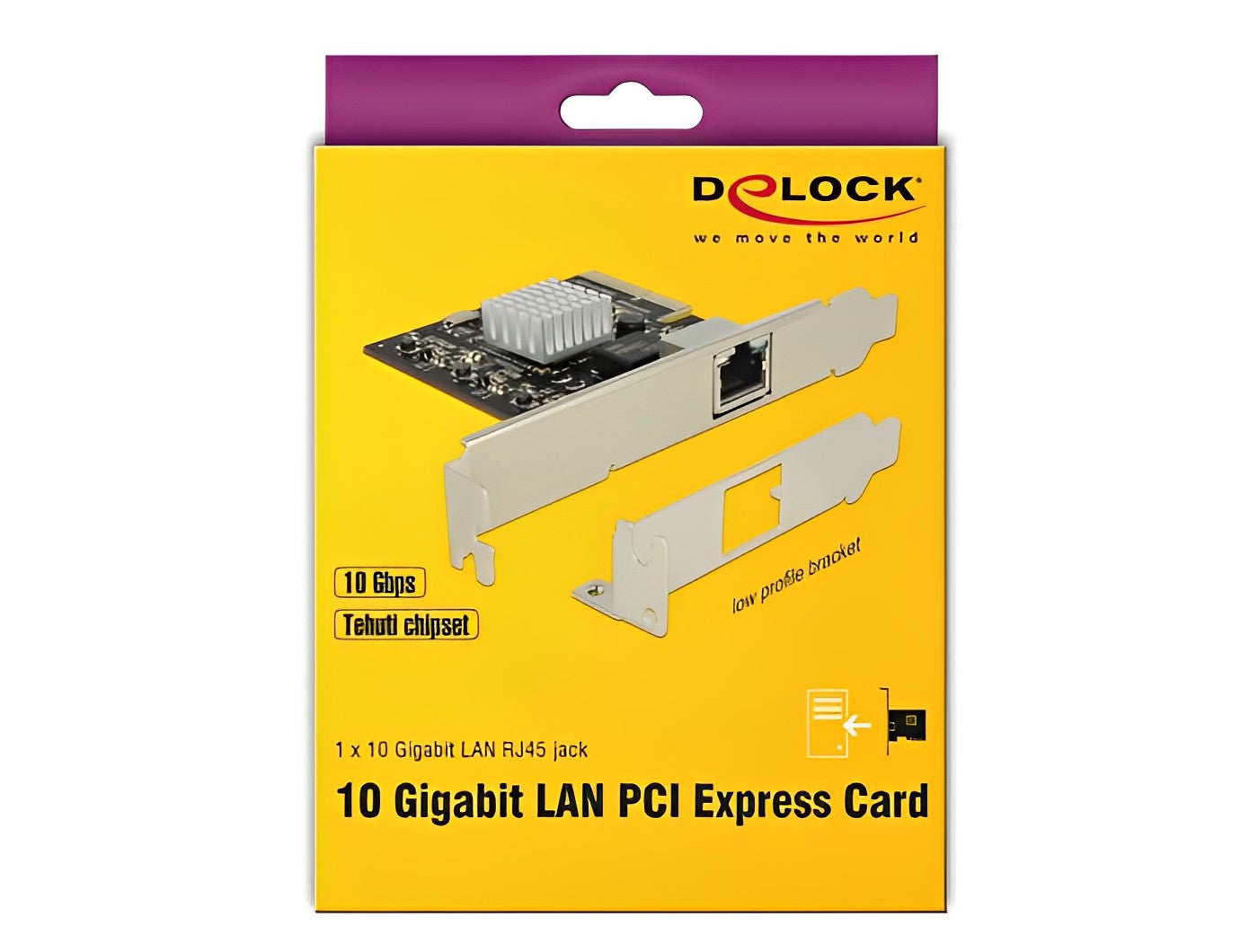 כרטיס רשת קווי RJ45 10 Gigabit Low profile צ'יפ TN4010 - delock.israel