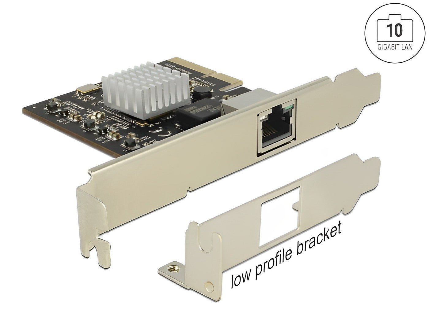 כרטיס רשת קווי RJ45 10 Gigabit Low profile צ'יפ TN4010 - delock.israel