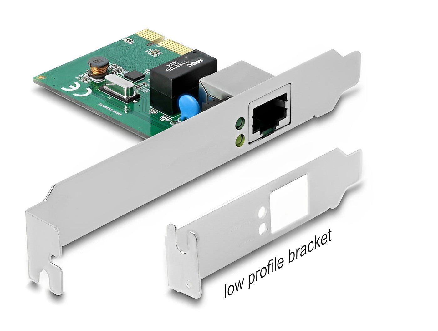 כרטיס רשת קווי PCIe x1 Gigabit Low profile יציאת RJ45 צ'יפ RTL8111H - delock.israel